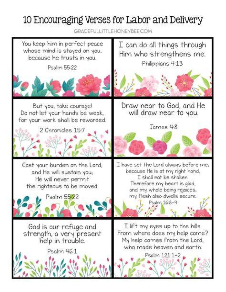 10 Encouraging Verses for Labor and Delivery Graceful Little Honey Bee