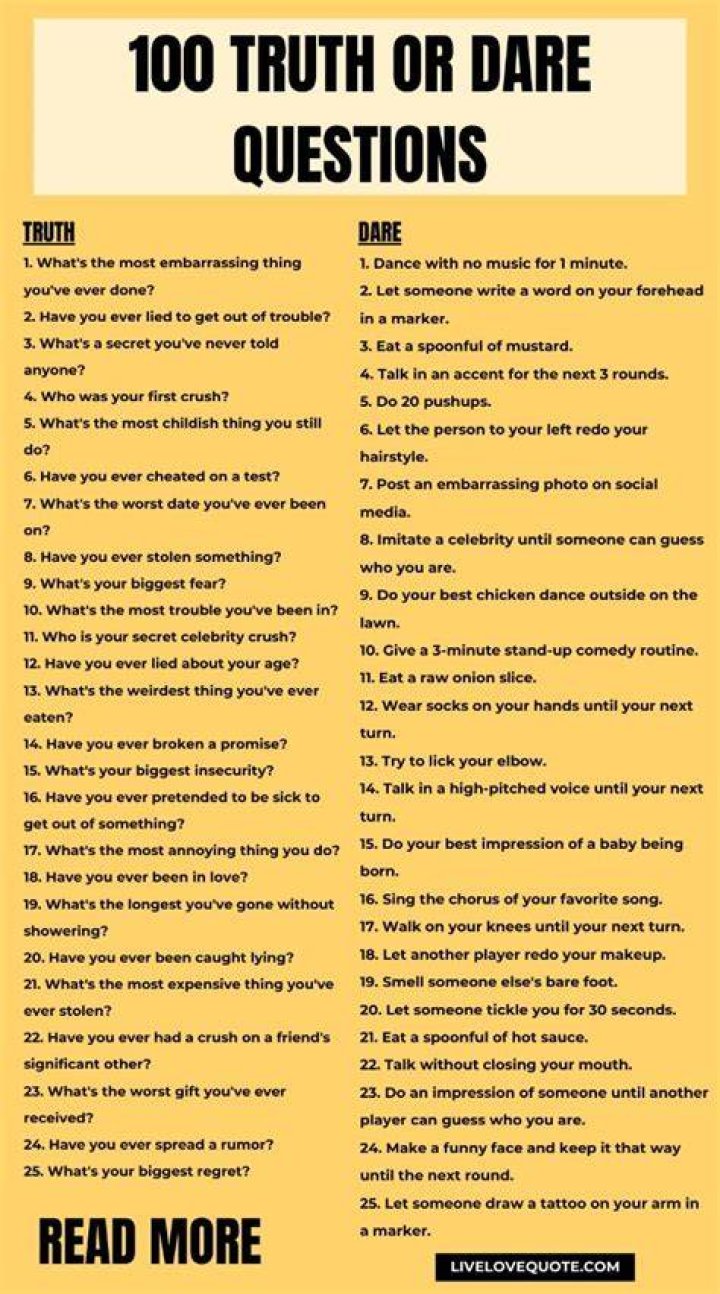 202 Truth or Dare Questions Adults Edition, Printable Games