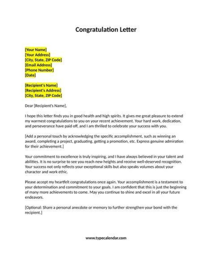Congratulations Letter Archives Page 2 of 3 Free Letters